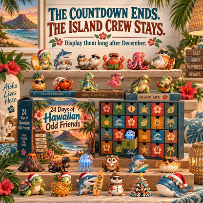24 Days of Hawaiian Odd Friends Advent Calendar | 24 Unique Tropical Mini Figures with Daily Surprises for Hawaii Lovers, Collectors & Christmas Displays
