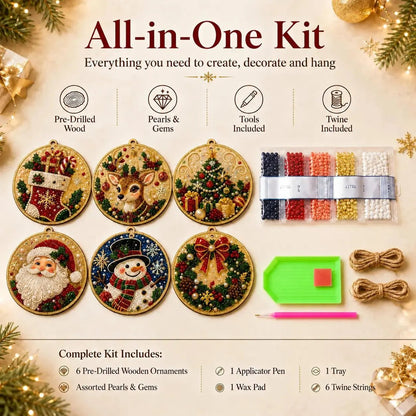 🔥Only $9.99 Last Day Promotion!🎄Christmas DIY Diamond Painting Ornaments Kit (6 PCS)🎅