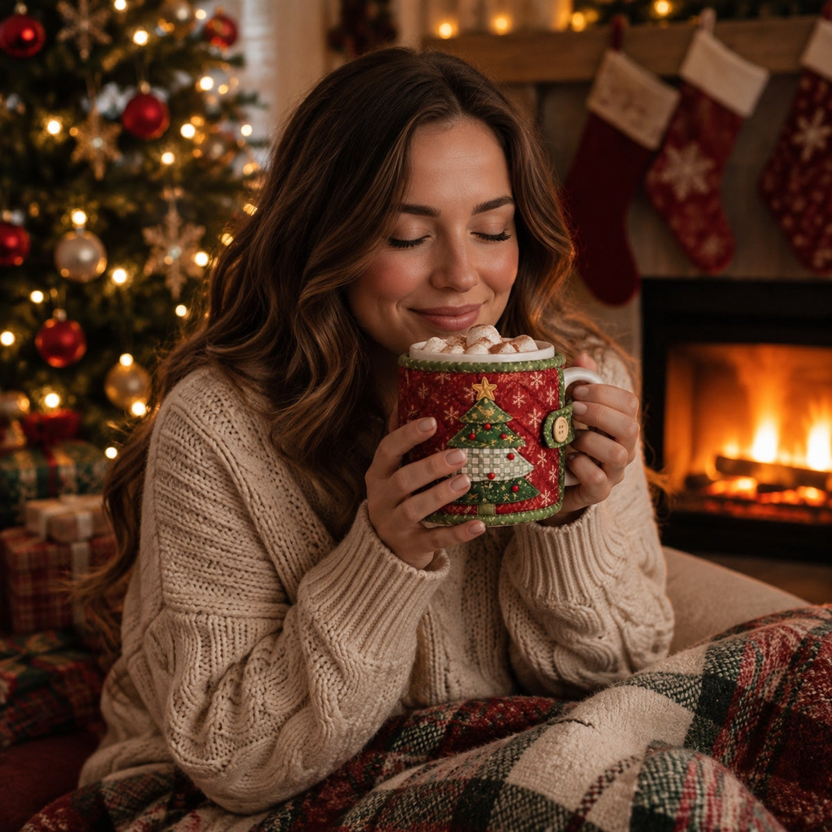 DIY Christmas Mug Cozy Sewing Kit 9 Festive Designs for Standard‑Size Mugs