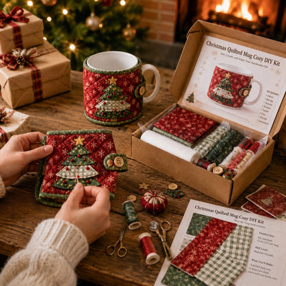DIY Christmas Mug Cozy Sewing Kit 9 Festive Designs for Standard‑Size Mugs